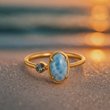 Celestial Wave – prsten z 925 striebra s topázom