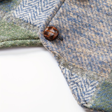 Leo | Pánska vesta z patchwork tweedu s herringbone vzorom