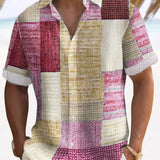 Marek – Ľahké Patchwork Pánske Krátke Rukávy